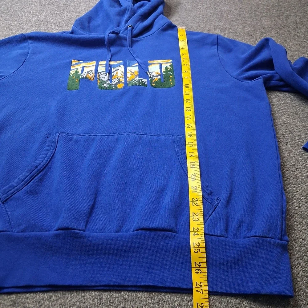Polo Ralph Lauren Blue Mountain Graphic Fleece Hoodie Cotton Men's L Gorpcore